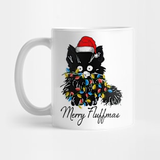 black cat merry fluffmas Mug